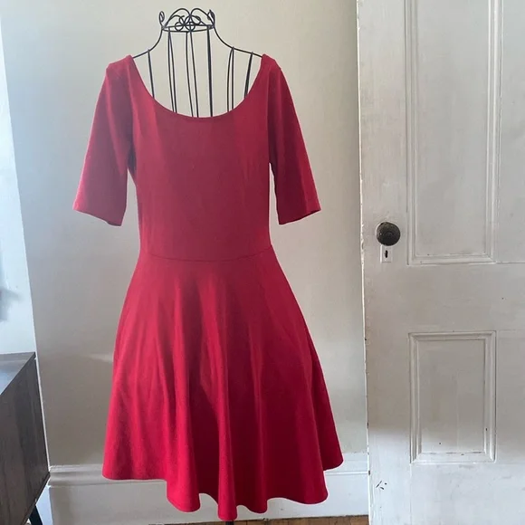 vintage style fit and flare dress Shop Light Blue Cinched Waist Solid Fit & Flare Dress - for Women | OUTZIDR main image 1